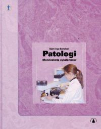 Bilde av boka "Patologi: menneskets sykdommer" fra Gyldendal, med medisinsk og sykepleiefokus, viser bokomslaget.