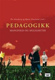 Bilde av boken "Pedagogikk: mangfold og muligheter" av Damm, med åpen bok og utdrag om pedagogikk og inkluderende læring