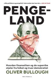 Bokomslag for Pengeland av Res publica, viser illustrasjon av finanseliten og de superrike som påvirker demokratiet.
