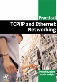 Bokomslag for Practical TCP/IP og Ethernet Networking for Industry av Elsevier, viser nettverksdiagrammer og teknologiillustrasjoner.