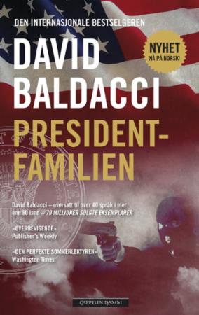 Bokomslag for Presidentfamilien (Pocket) av Cappelen Damm AS, krim- og spenningstittel med illustrasjon.