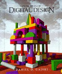 Bilde av boken "Principles of Digital Design" av Pearson, innbundet utgave, med digital design-konsepter og grafikk på forsiden.