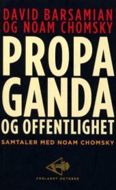 Bokcover av "Propaganda og offentlighet" av Noam Chomsky, pocketutgave, med tittelen tydelig synlig.