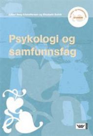 Bilde av lærebok i psykologi og samfunnsfag for videregående skole, utgitt av Damm, med åpen bok og notat.