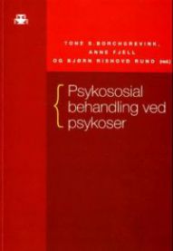 Psykososial behandling ved psykoser, psykologi bok fra Tano Aschehoug viser en åpen bok med notater og psykologisk illustrasjon