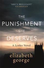 Bok: "Punishment She Deserves" av Inspector Lynley-serien, pocketutgave, krimroman med mystisk cover.