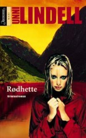 Rødhette bokcover av norsk skjønnlitteratur for voksne utgitt av Aschehoug & Co, viser en illustrasjon med rødhette i skogen