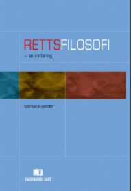 Rettsfilosofi bok fra Fagbokforlaget med svart cover og innbundet design, fokusert på jusfilosofi og juridiske prinsipper