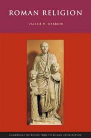 Bok om romersk religion fra Cambridge University Press, viser en bokomslag med antikke romerske symboler og religiøse ikoner