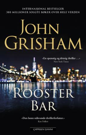 Rooster Bar pocketbok, oversatt skjønnlitteratur for voksne, Cappelen Damm AS, viser bokens omslag med tittel og design.
