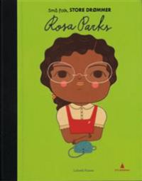 Bokomslag for Rosa Parks barne- og ungdomsbok utgitt av Gyldendal, viser et bilde av Rosa Parks i sort-hvitt.