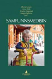 Bildet av boken Samfunnsmedisin fra Gyldendal, en bok innen medisin og sykepleie, med tittel og omslagsdesign synlig