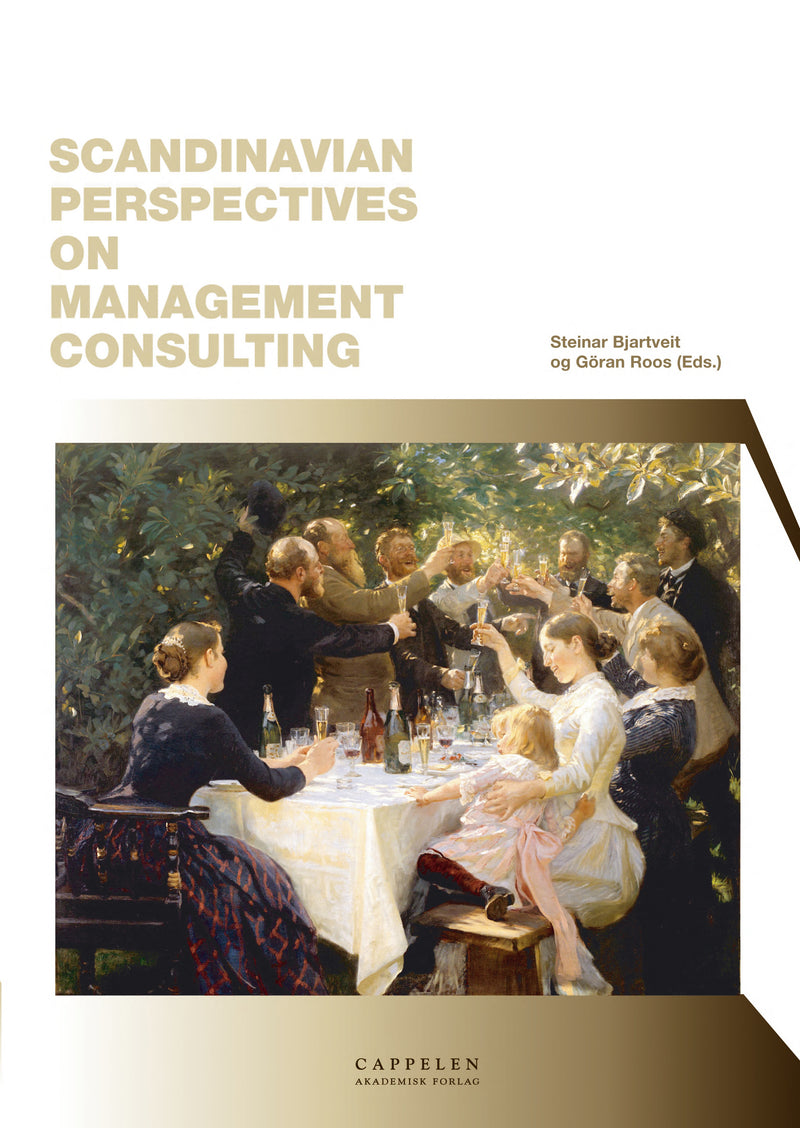 Bokomslag for "Scandinavian Perspectives on Management Consulting" av Cappelen, med tittel og design.