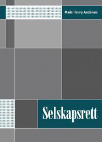 Jus for selskapsrett fra M.H. Andenæs, viser rettsbok med juridisk tekst på åpen side.