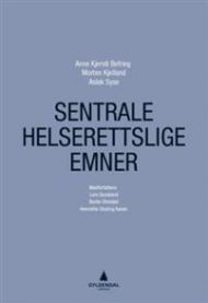 Bilde av Gyldendal jus om sentrale helserettslige emner, viser en åpen bok med tekster og juridiske dokumenter.