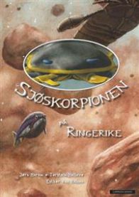 Illustrasjon av sjøskorpionen fra barne- og ungdomsbok utgitt av Cappelen Damm, viser sjøskorpionen på Ringerike.