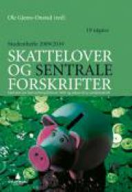 Jus Skattelover og sentrale forskrifter pocket fra Gyldendal, studiehefte med juridiske forskrifter og skattelover.
