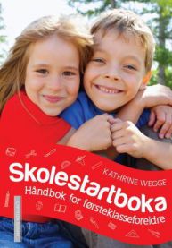 Håndbok for førsteklasseforeldre fra Cappelen Damm, pedagogikkbok om skolestart i lommeformat, viser omslagsdesign og innhold.