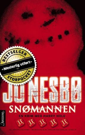 Norsk skjønnlitteratur for voksne, "Snømannen" pocketbok av Aschehoug & Co, omslagsbilde med snømannmotiv.
