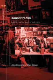 Bokomslag for "Sound Tracks: Popular Music, Identity, and Place" av Taylor & Francis, med fargerikt design og musikkillustrasjoner
