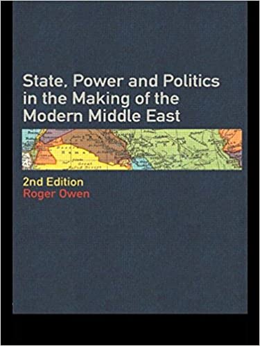 Bokomslag for "State, Power & Politics in the Making of the Modern Middle East" politikkbok, med tittel og illustrasjon på coveret
