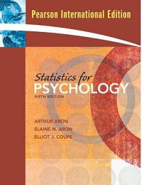 Bokomslag for "Statistics for Psychology" pocketutgave av Pearson, viser statistikkdiagrammer og psykologirelaterte elementer