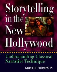 Bokomslag for "Storytelling in the New Hollywood" fra Harvard University Press, viser film- og kinoillustrasjon.