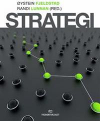 Bilde av en bok om strategi innen ledelse utgitt av Fagbokforlaget, viser en åpen bok med notater og strategidiagrammer.