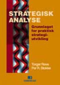 Bilde av bok om strategisk analyse for ledelse fra Fagbokforlaget, viser åpen bok med diagrammer og strategiske verktøy.