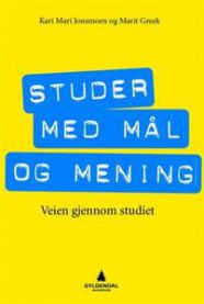 Pedagogikkbok "Studer med mål og mening" fra Gyldendal, viser åpen bok med notater og studiearbeid på skrivebord.