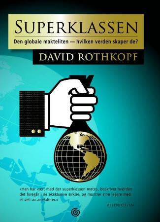 Bokcover for "Superklassen" av Kagge forlag, innbundet utgave om samfunn og historie, med illustrasjon på forsiden