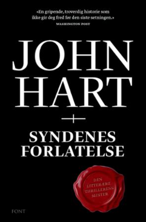 Bokomslag for "Syndenes forlatelse", en krim- og spenningbok utgitt av Cappelen Damm AS, med mørkt design og mystiske elementer