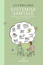 Systemisk samtale i psykologi, illustrasjon av samtale mellom klient og terapeut, utgitt av Fagbokforlaget