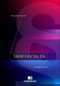 Bilde av "Tariffavtalen: utvalgte emner" innen politikk, utgitt av Fagbokforlaget, viser en åpen bok med tekst og diagrammer