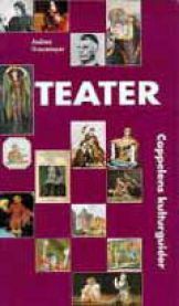 Bilde av en pocketbok med tittelen "Teater" fra Cappelen Damm AS, med fargerikt omslag og ulike teaterrelaterte bilder.