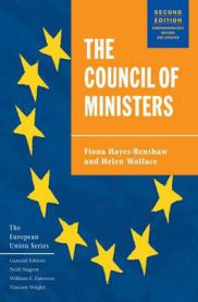 Bokomslag for "The Council of Ministers (Pocket)", politikkbok fra Palgrave Macmillan, med tittel og design.