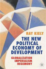 Bokomslag for "The New Political Economy of Development" av Palgrave Macmillan, politikkutgave om globalisering, imperialisme og hegemoni.