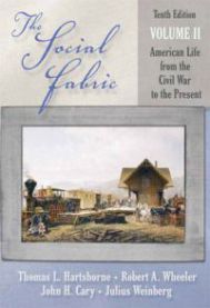 Bilde av "The Social Fabric (Pocket)" av Longman Publishing, viser amerikansk liv fra borgerkrigen til i dag, med historiske bilder.