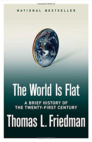 Bokomslag for "The World Is Flat" av Farrar, Straus og Giroux, om økonomi, finans og næringsliv i det 21. århundre