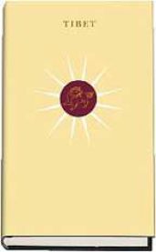 Bilde av Tibet-bok, innbundet utgave om religion utgitt av De norske Bokklubbene, viser en illustrasjon av Tibet-landskap.