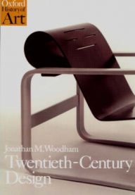 Bokomslag for "Twentieth-century Design" fra Oxford University Press, viser moderne kunst og kultur i 1900-tallets design.