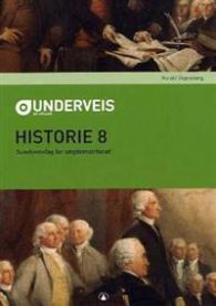 Bokforside av Underveis Historie 8 skolebok fra Gyldendal, med tittel og illustrasjon foran.