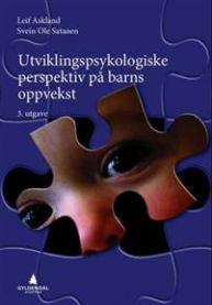 Bokomslag for "Utviklingspsykologiske perspektiv på barns oppvekst" av Gyldendal, viser en illustrasjon av barn og psykologiske symboler.