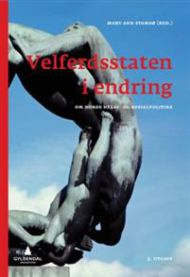 Bokomslag for "Velferdsstaten i endring", en sosiologibok utgitt av Gyldendal, med tittel og illustrasjon.
