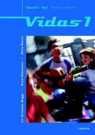 Vidas 1 tekstbok fra Cappelen, VGS, viser sidene med tekstoppgaver og illustrasjoner for videregående skole.