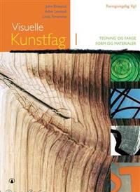 Bilde av Gyldendal Visuelle kunstfag 1, formgivingsfag for VGS, viser en kunstnerisk illustrasjon og design.