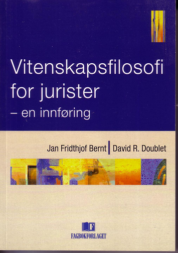Vitenskapsfilosofi for jurister bok av Fagbokforlaget, åpen bok med tekst og diagrammer om vitenskapsteori for jurister