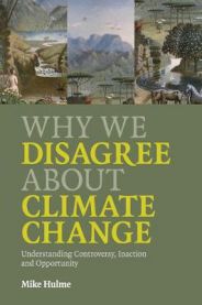 Bokomslag for "Why We Disagree About Climate Change" av Cambridge University Press, viser en illustrasjon om klimadebatt og vitenskap.