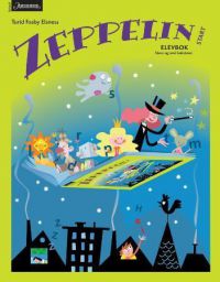 Barneskole Zeppelin Start elevbok fra Aschehoug med fargerik omslag og åpen side som viser innholdet.